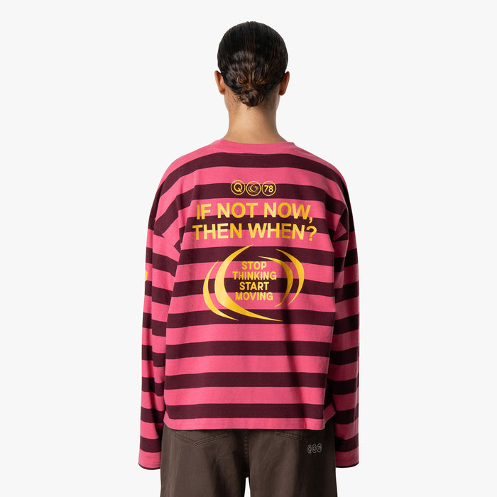 MOVING BOXY LS | PINK/BURGUNDY